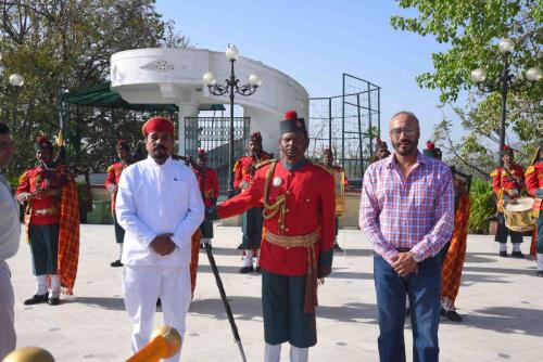 Maj. Gen. Yogendra Singh standing Along with MPSS Honorable Secretary during the Band Playing Ceremony on Saturday, April 23rd ,2022