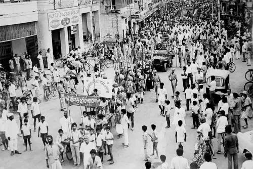 Huge Gathering of people in Old City of Udaipur during Pratap Jayanti